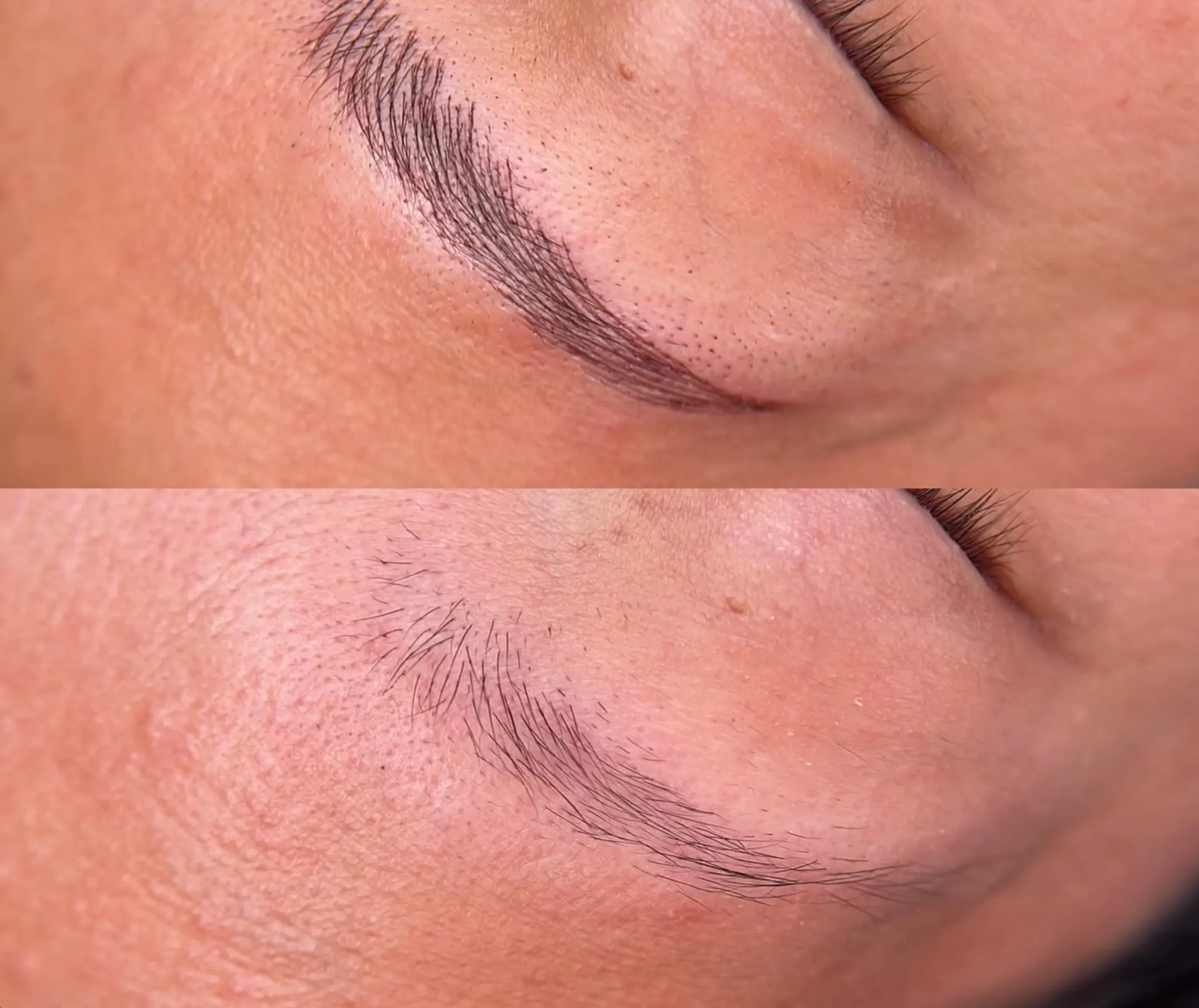 Microblading on practice skin